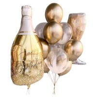 Набор шаров золотая бутылка шампанского №588