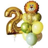 Набор воздушных шариков со львом и цифрой №598