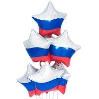 Воздушные шары-звёзды Триколор №1040