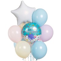 Воздушные шарики Нашей принцессе с китом в короне №1498