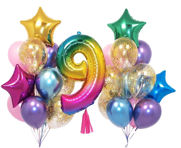 Набор разноцветных шаров на 9 лет №296