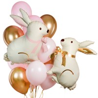 Воздушные шары 2 фольгированных зайчика №1708