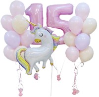 Композиция из шаров с единорогом и цифрой №185