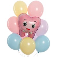 Воздушные шарики на первый зубик девочке №1416