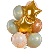 Набор воздушных шаров с 2 золотыми звёздами №1716
