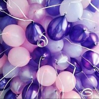 Воздушные шары под потолок в фиолетовых тонах №1219