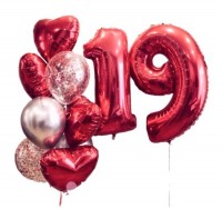 Композиция из шаров на день рождения девушке 19 лет №459