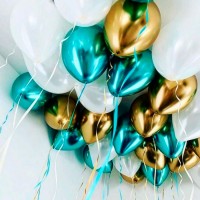 Воздушные шары под потолок: белые, голубые и желтые №1222