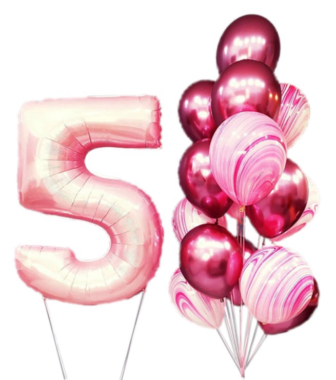 Композиция из шаров на 5 лет для девочки №72