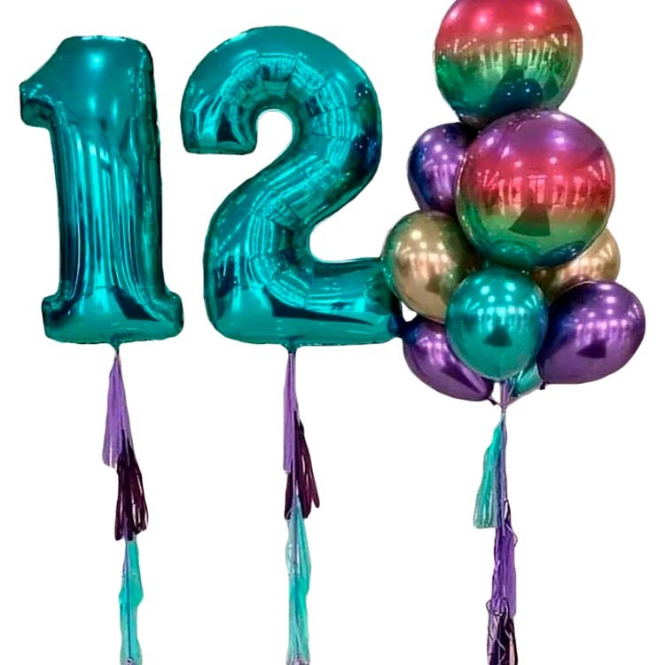 Набор радужных шариков на 12 лет №1069