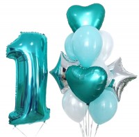 Бирюзовые шарики на годик №70