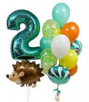 Воздушные шарики с ежиком на 2 годика №568