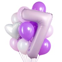 Воздушные шары на 7 лет в фиолетовых тонах №978