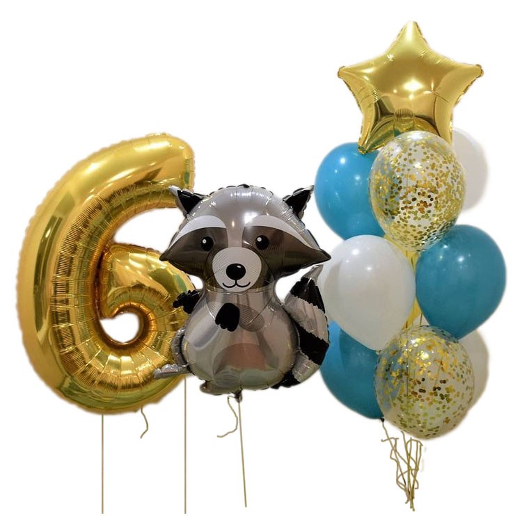 Шарики с енотом на 6 лет ребенку №58