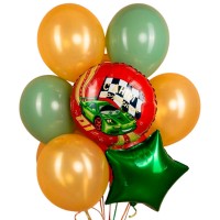 Воздушные шарики с гоночной машинкой на день рождения №1240