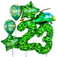 Большой набор воздушных шаров на 23 февраля №1343