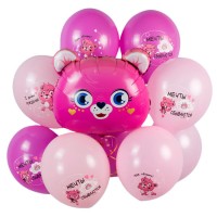 Воздушные шарики с розовым мишкой Мечты Сбываются №996