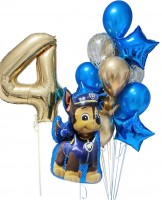 Набор воздушных шариков Paw Patrol с цифрой 4 №40