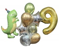 Воздушные шарики с динозавром на 9 лет №395