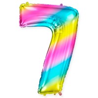 Воздушный шар цифра 7 радужная №1263