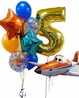 Воздушные шарики с фигурой самолета на 5 лет №133