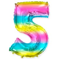 Воздушный шарик Радужная цифра 5 №1265