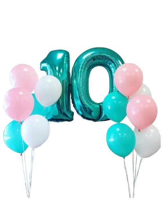 Композиция из шаров на 10 лет №512