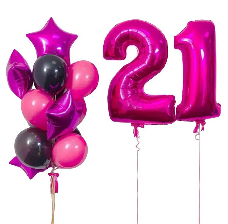 Композиция из шаров девушке на 21 год №517