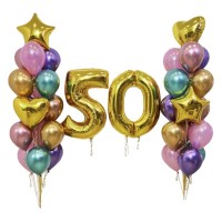 Фонтан из шаров на юбилей 50 лет женщине №631